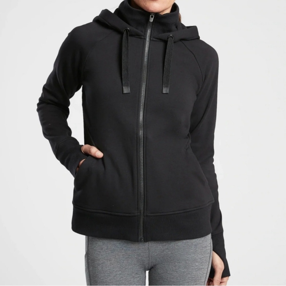Athleta Triumph Black Full-Zip Hoodie - XL Tall
